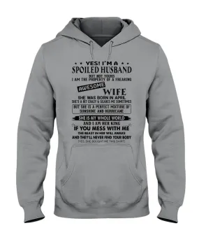 A Spoiled Husband Of April Freaking Awesome Wife Trending For Birthday Gift Hoodie