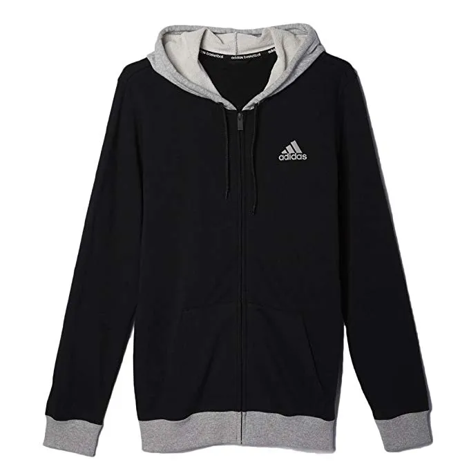 Adidas Men's Basketball Everyday Hoodie Black/Grey Heather