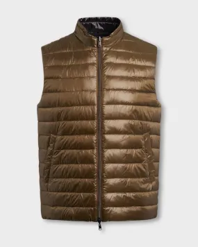 Army Green Nylon Ultralight Reversibile Bicolore Gilet