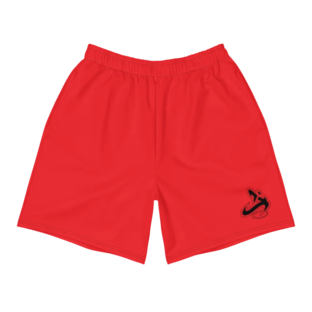 Athletic Apparatus Red 1 Black Logo Men's Athletic Long Shorts