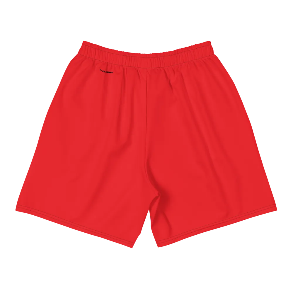 Athletic Apparatus Red 1 Black Logo Men's Athletic Long Shorts