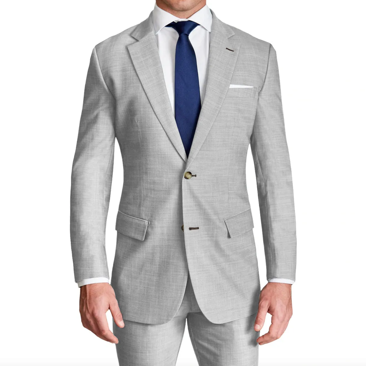 Athletic Fit Stretch Blazer - Lightweight Heathered Light Grey