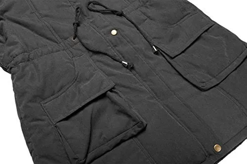 Beyove Womens Military Hooded Warm Winter Faux Fur Lined Parkas Anroaks Long Coats, (B)black 1, Small