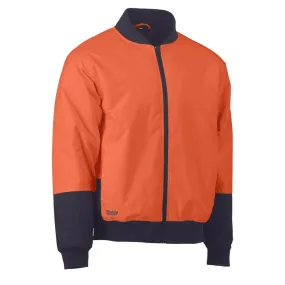 Bisley BJ6730 Hi-Vis Bomber Jacket Orange/Navy