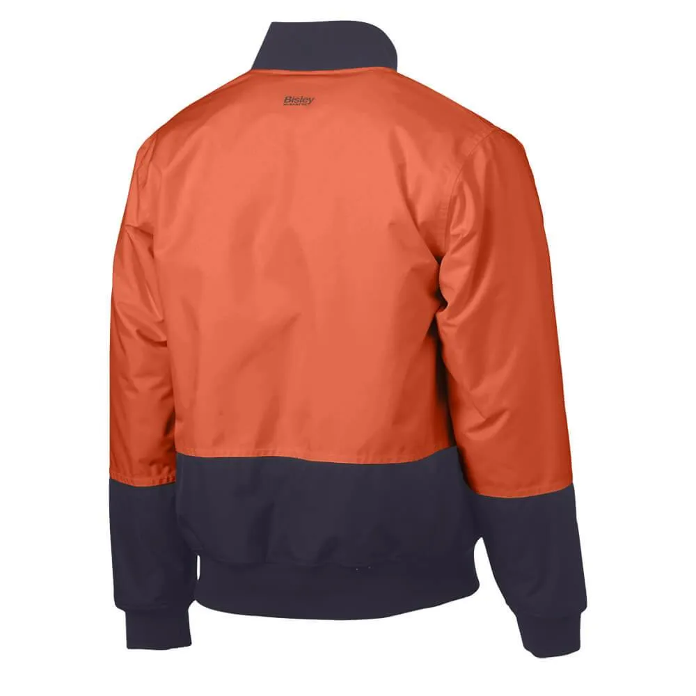 Bisley BJ6730 Hi-Vis Bomber Jacket Orange/Navy