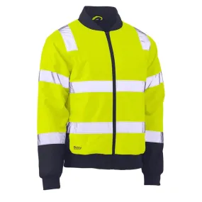 Bisley BJ6730T Hi-Vis Taped Bomber Jacket Yellow/Navy