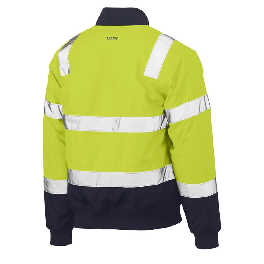 Bisley BJ6730T Hi-Vis Taped Bomber Jacket Yellow/Navy