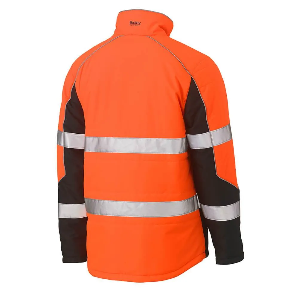 Bisley BJ6829T Hi-Vis Taped Puffer Jacket Orange/Navy