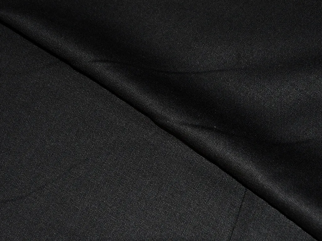 Black Plain Light Weight Acrylic Wool Fabric