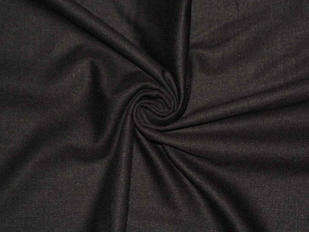 Black Plain Light Weight Acrylic Wool Fabric