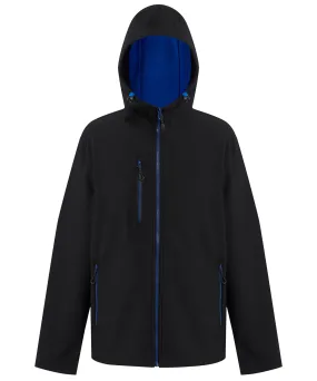 Black/New Royal - Navigate 2-layer hooded softshell jacket