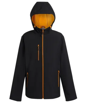 Black/Orange Pop - Navigate 2-layer hooded softshell jacket