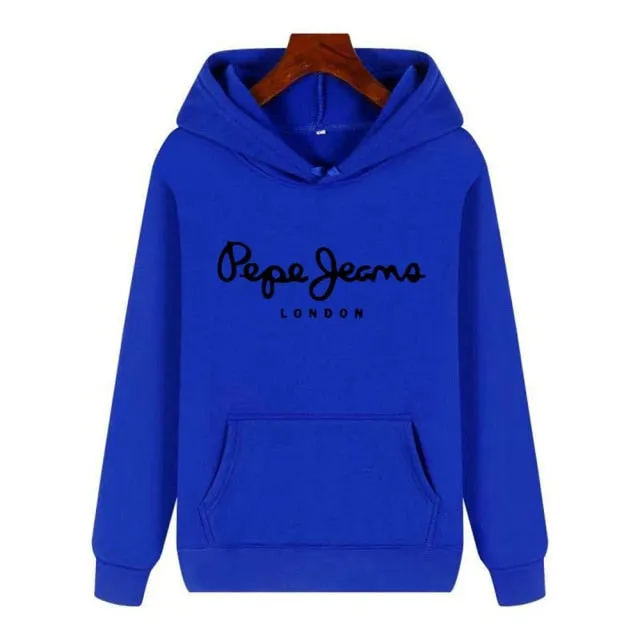 Casual Printed Fleece Hoodie