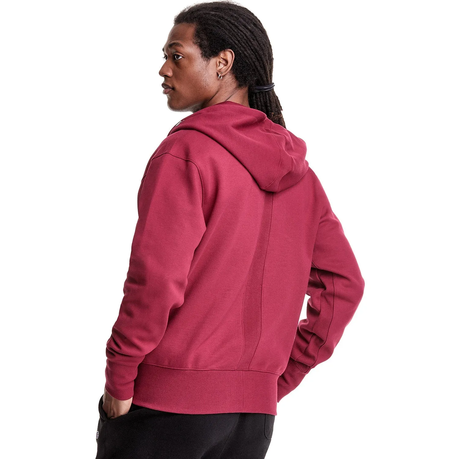 Champion Men's Tech Weave Full Zip Hoodie Cranberry