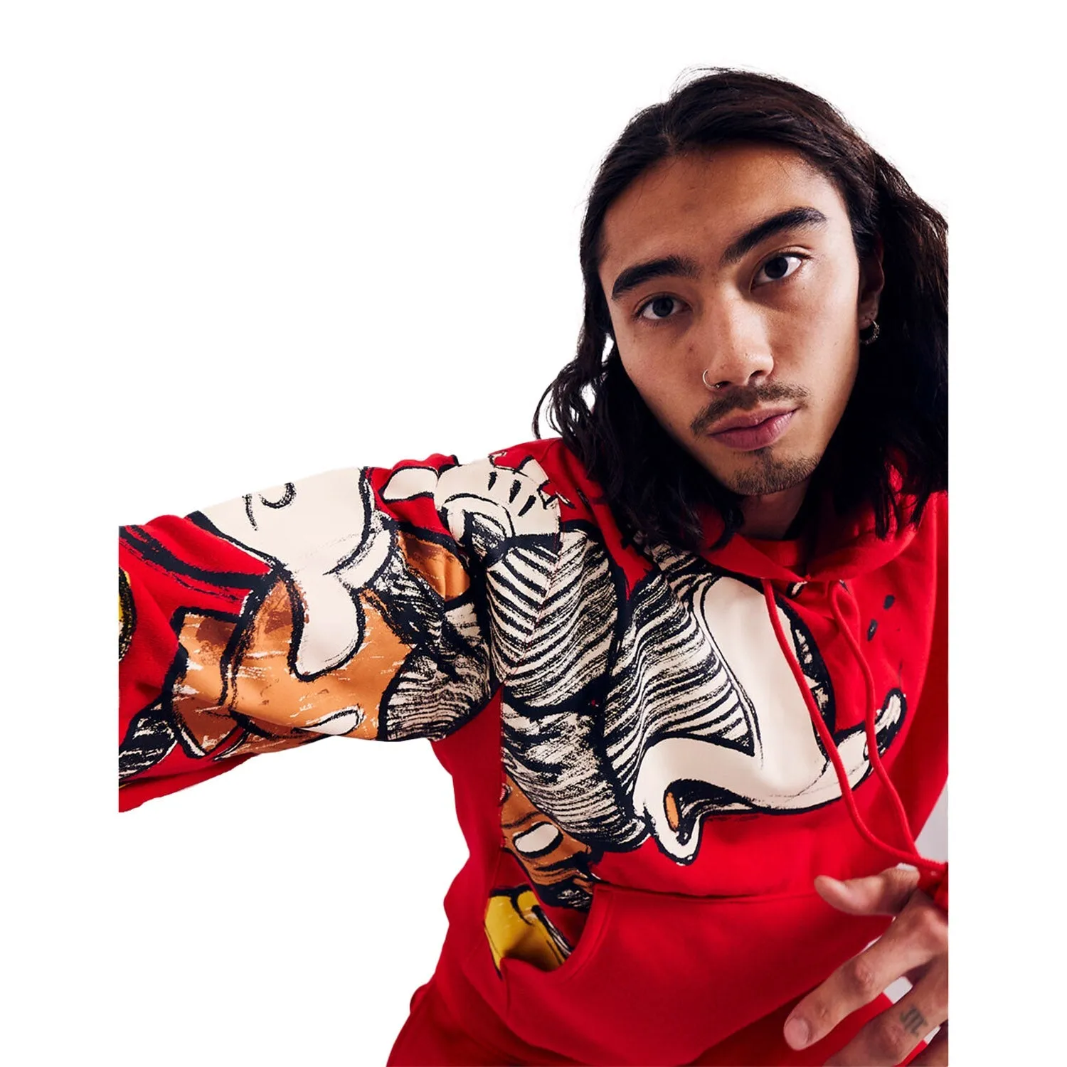 Champion x Disney Mickey Mouse Doodle Men's Hoodie Red