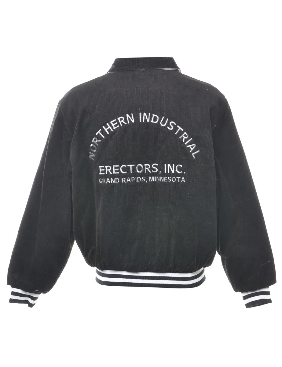 Corduroy Black Northern Industrial Varsity Jacket - M