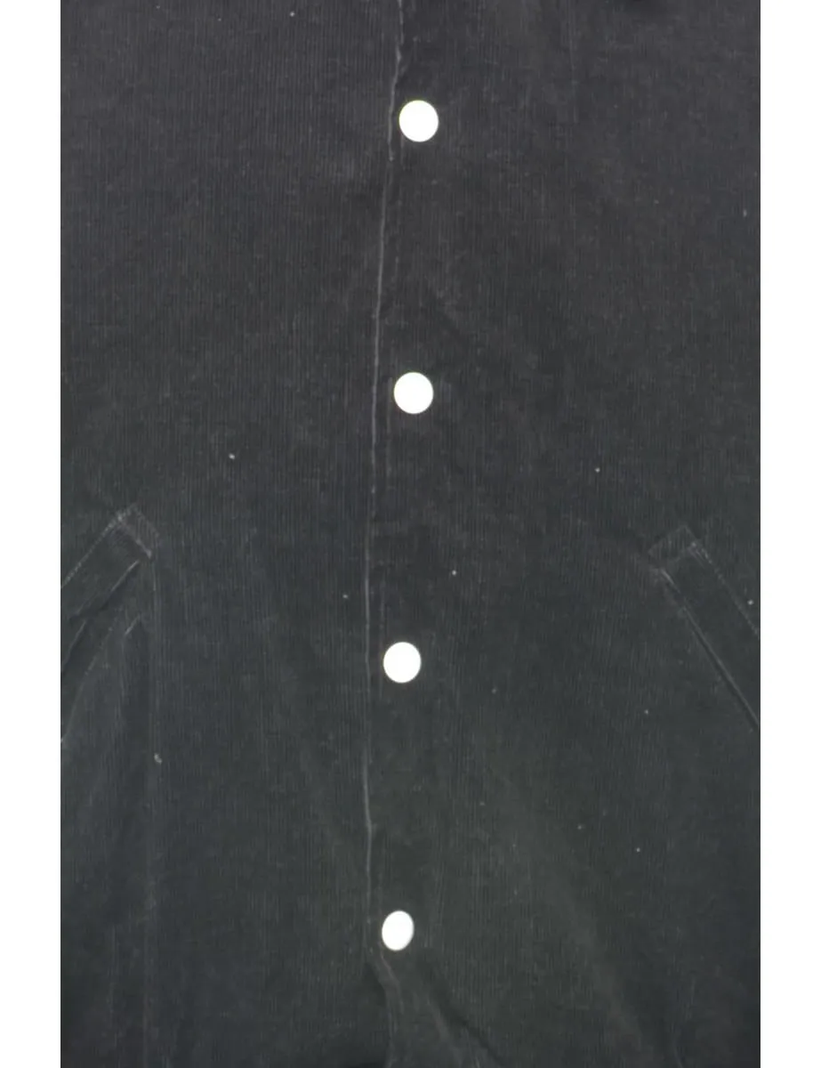 Corduroy Black Northern Industrial Varsity Jacket - M