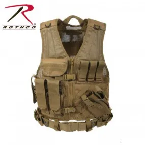 Cross Draw MOLLE Tactical Vest Coyote Brown