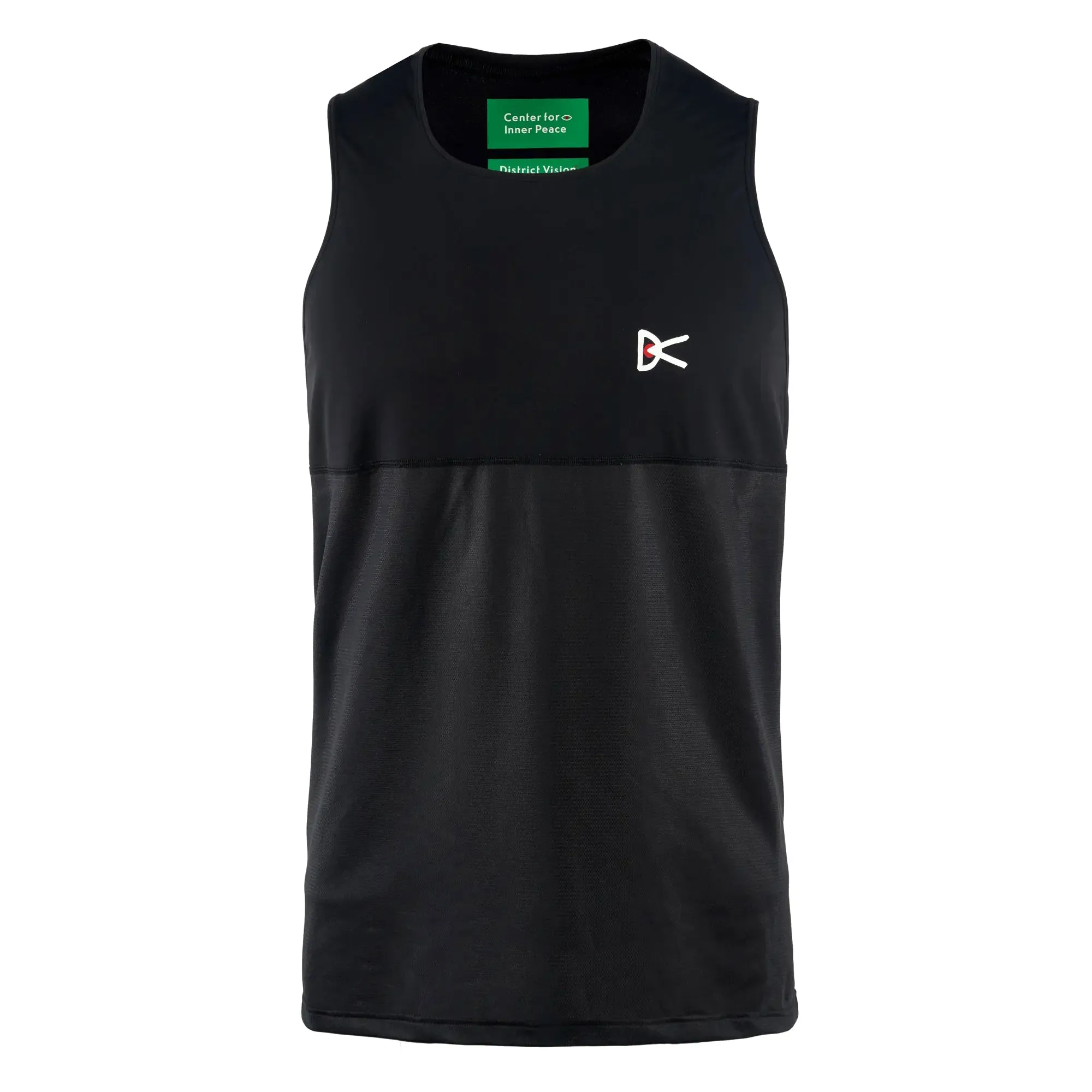 District Vision Men's Paneled Mesh Singlet Black