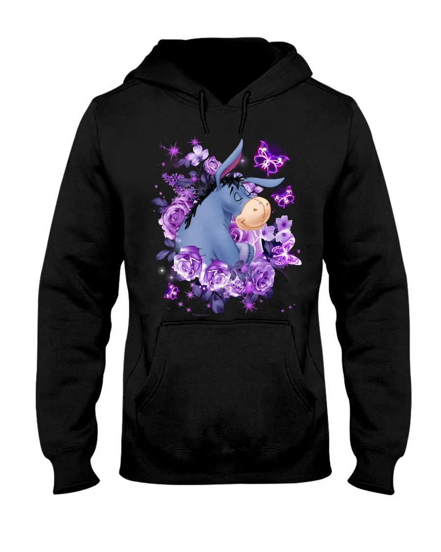 Donkey Loves Purple Flowers Custom T-Shirt Hoodie