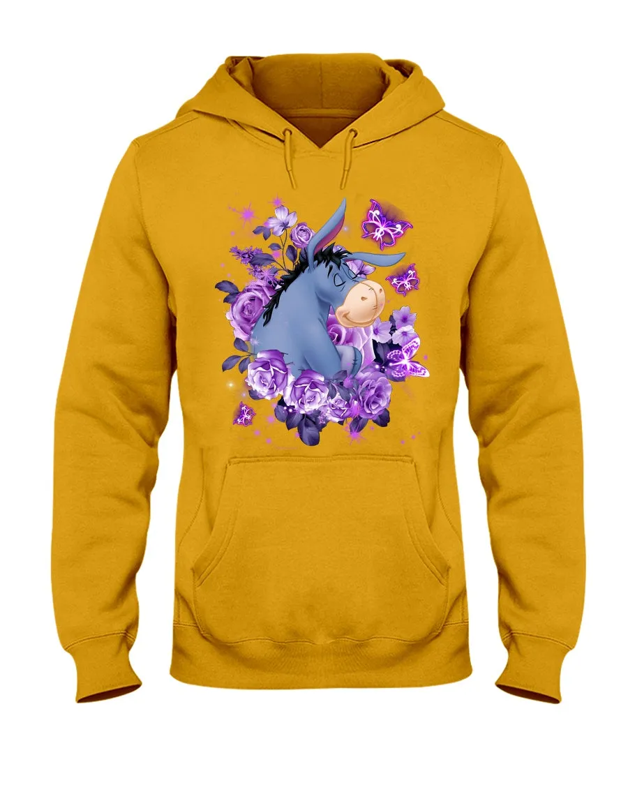 Donkey Loves Purple Flowers Custom T-Shirt Hoodie