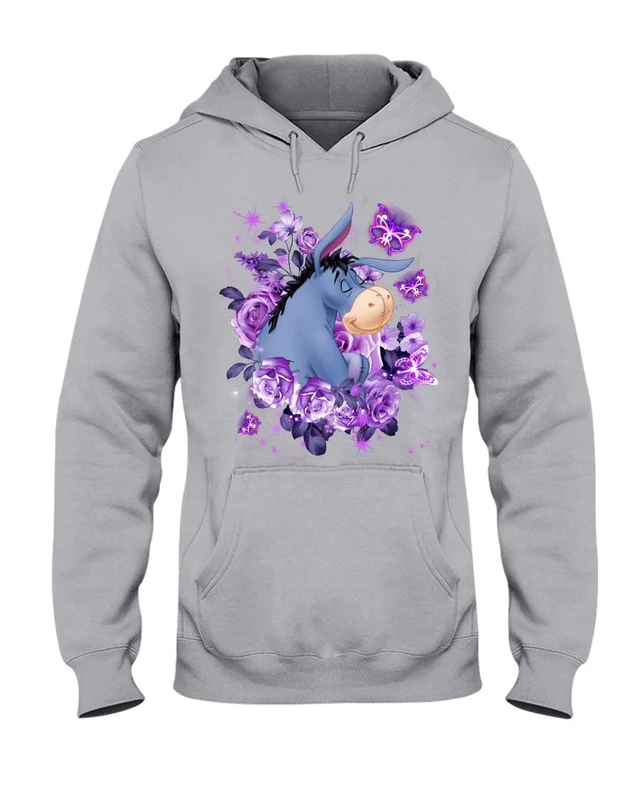 Donkey Loves Purple Flowers Custom T-Shirt Hoodie