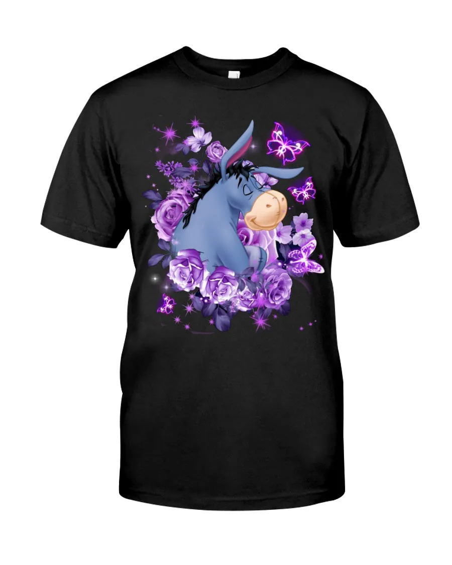 Donkey Loves Purple Flowers Custom T-Shirt Hoodie