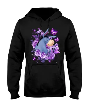 Donkey Loves Purple Flowers Custom T-Shirt Hoodie