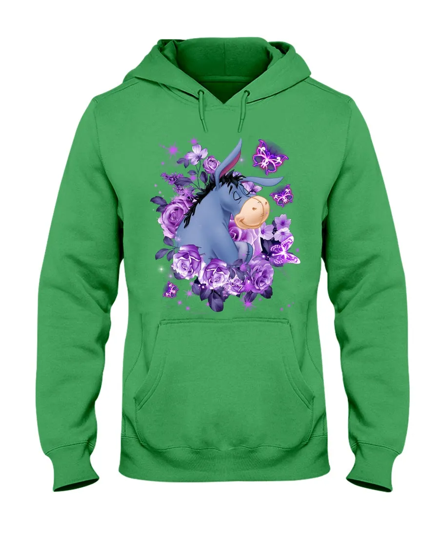 Donkey Loves Purple Flowers Custom T-Shirt Hoodie