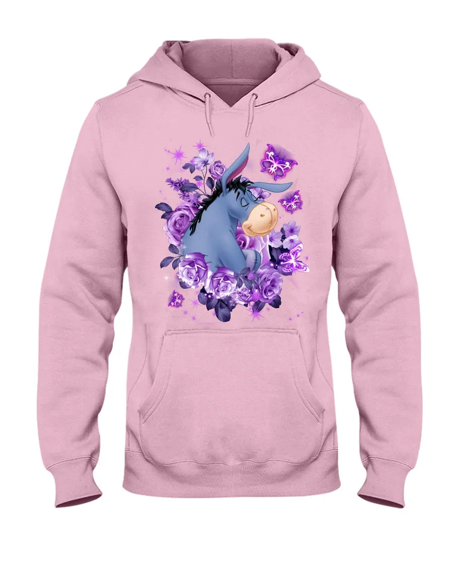 Donkey Loves Purple Flowers Custom T-Shirt Hoodie