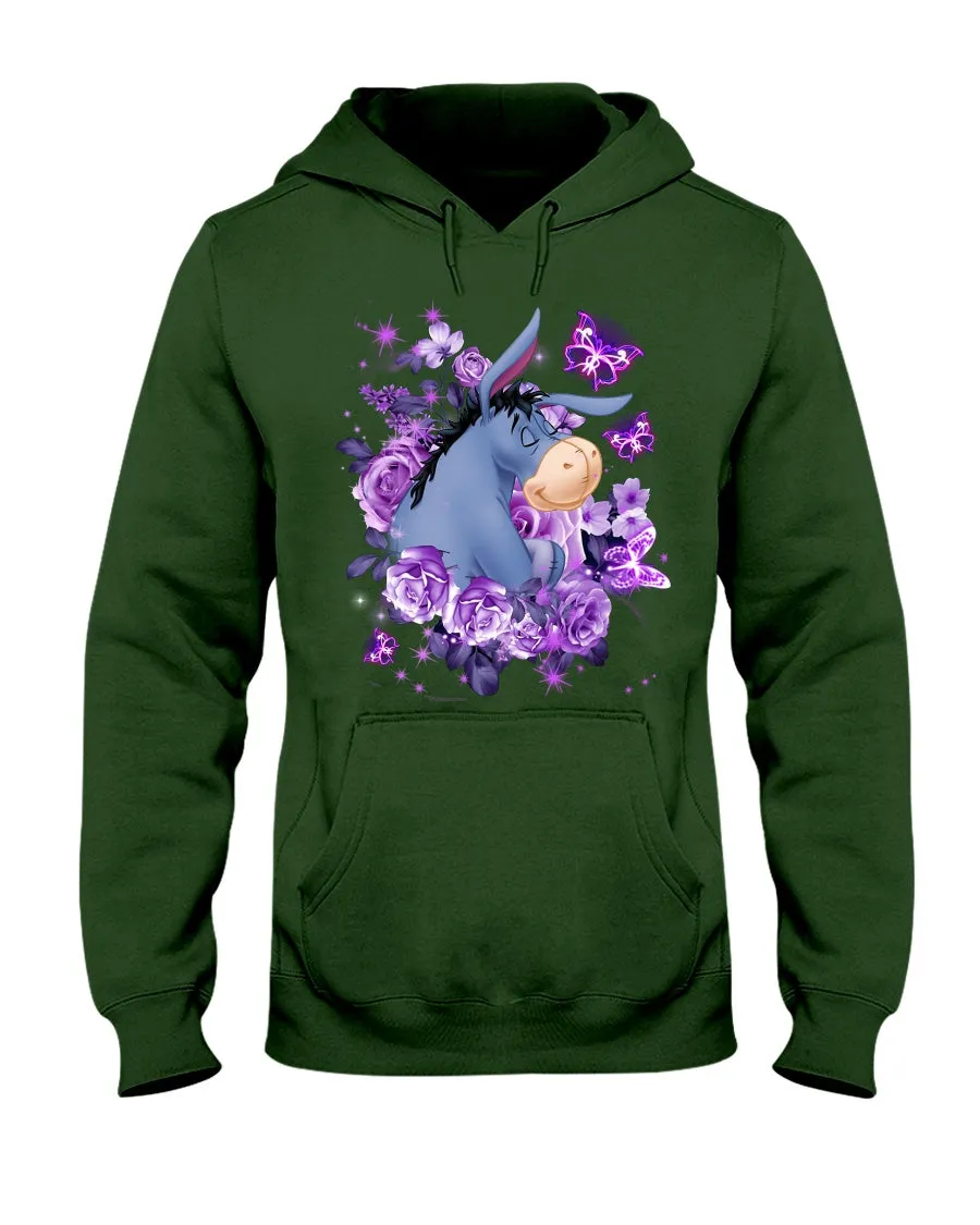 Donkey Loves Purple Flowers Custom T-Shirt Hoodie