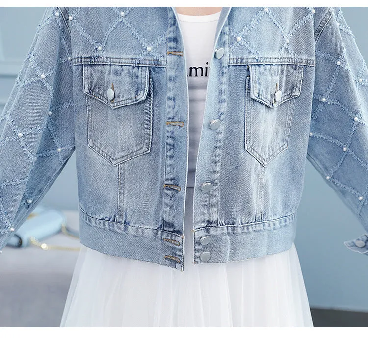 Fashion BF Short Casual Denim Coat