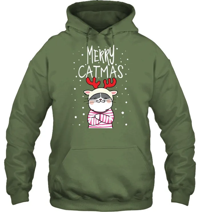 Funny Merry Catmas Christmas Gift Shirt Hoodie