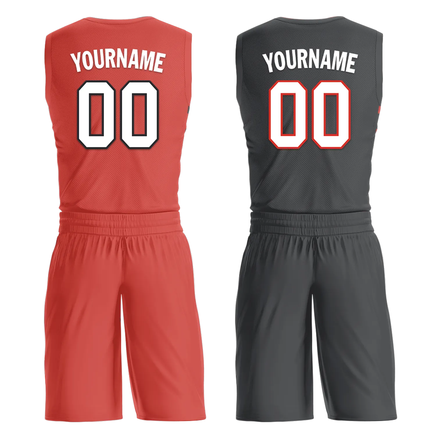 Gift Ideas,Custom Red Black Classic Style Reversible Basketball Uniform Personalized BBJR-D017038