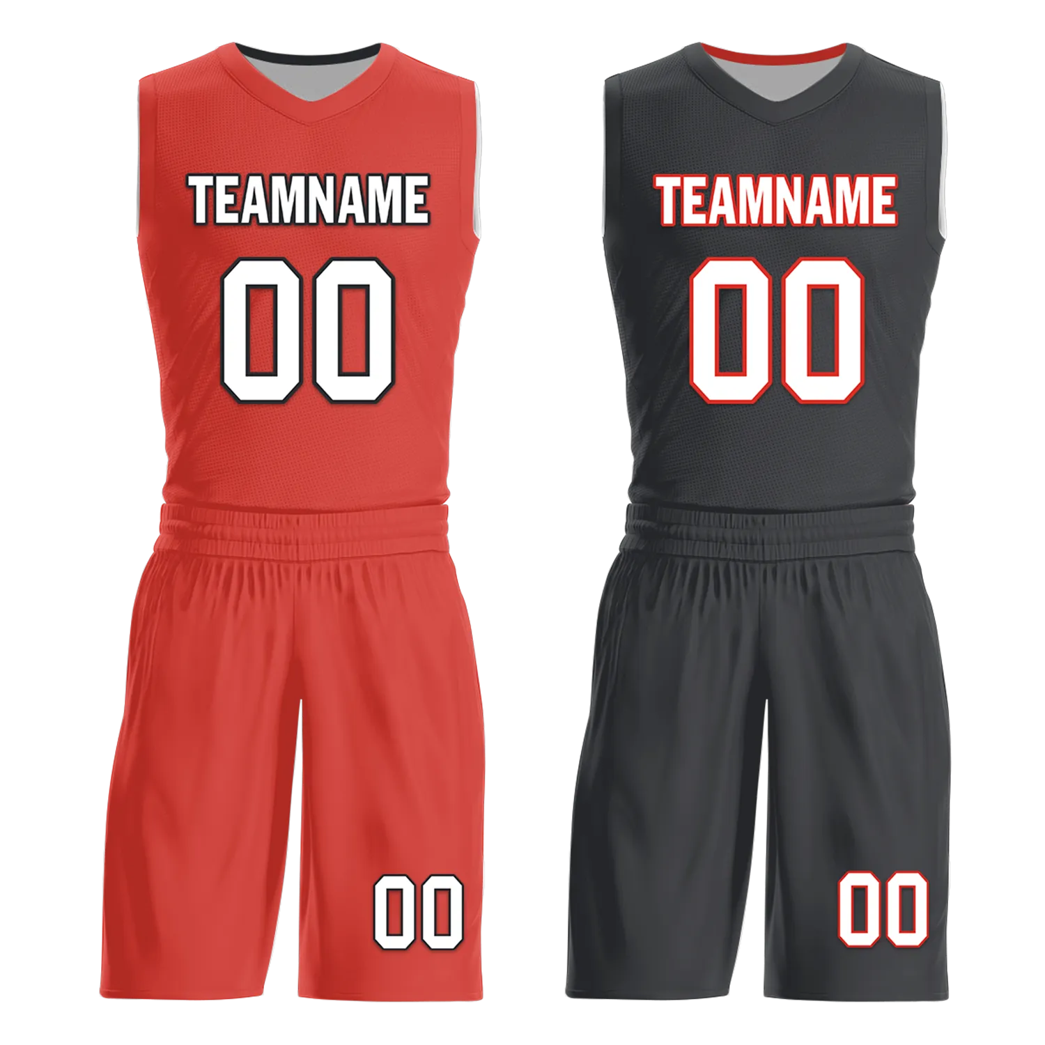 Gift Ideas,Custom Red Black Classic Style Reversible Basketball Uniform Personalized BBJR-D017038