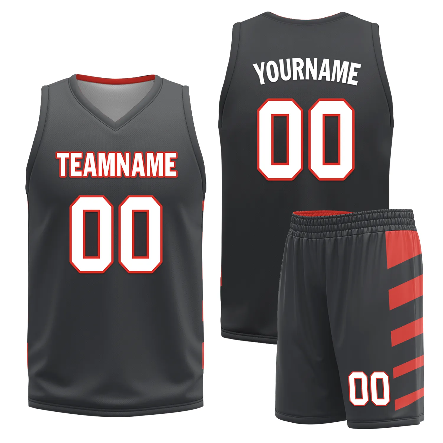 Gift Ideas,Custom Red Black Classic Style Reversible Basketball Uniform Personalized BBJR-D017038