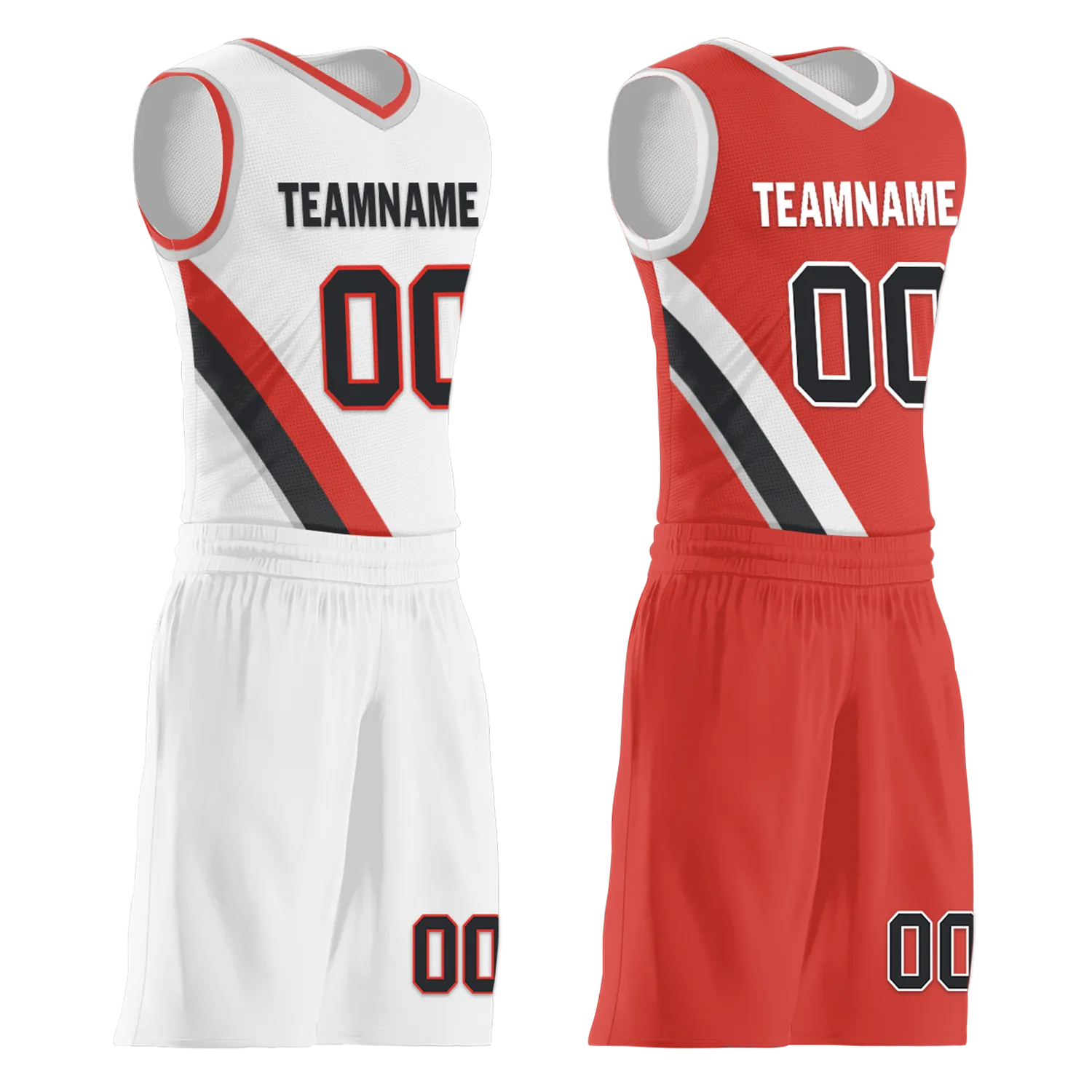 Gift Ideas,Custom White Red Classic Style Reversible Basketball Uniform Personalized BBJR-D017037