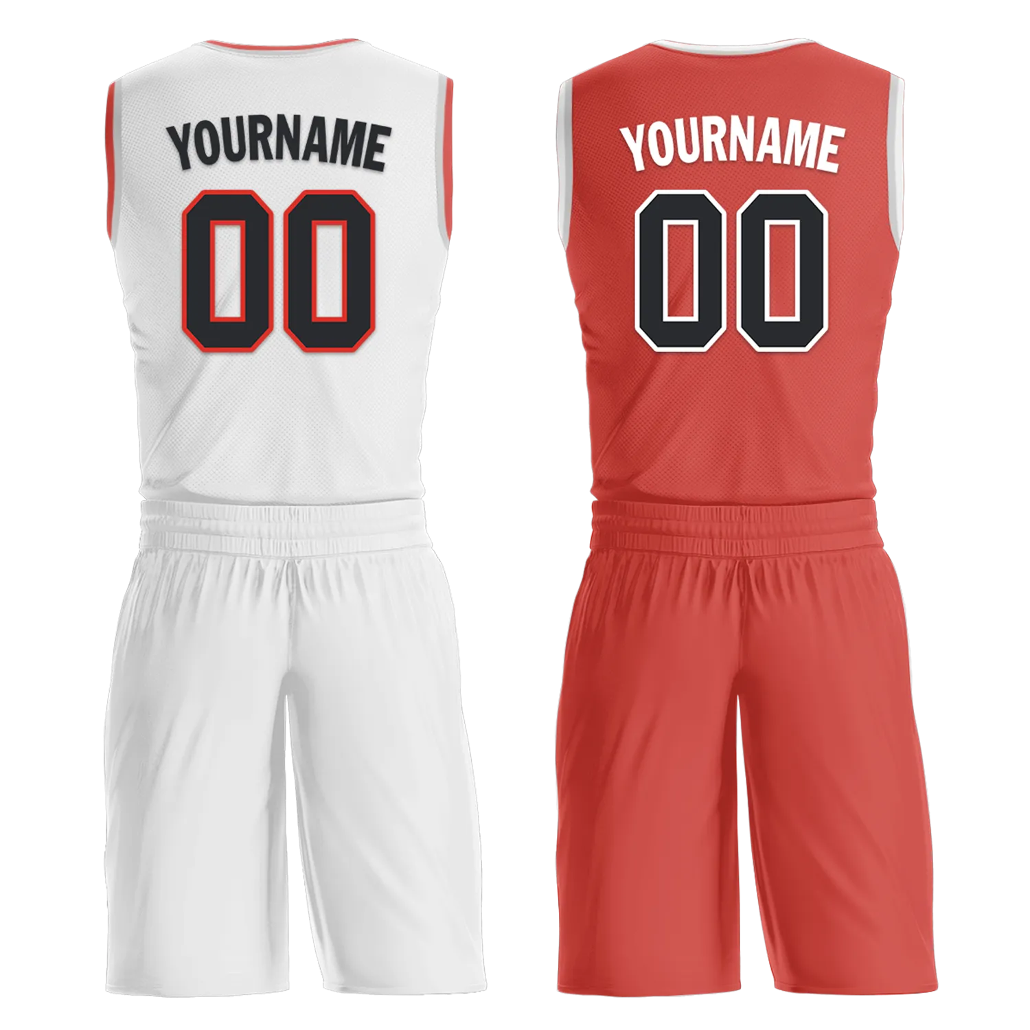 Gift Ideas,Custom White Red Classic Style Reversible Basketball Uniform Personalized BBJR-D017037