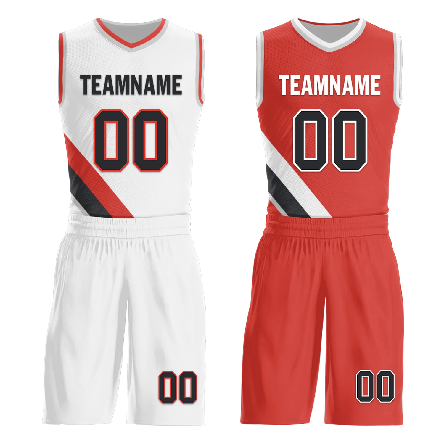 Gift Ideas,Custom White Red Classic Style Reversible Basketball Uniform Personalized BBJR-D017037