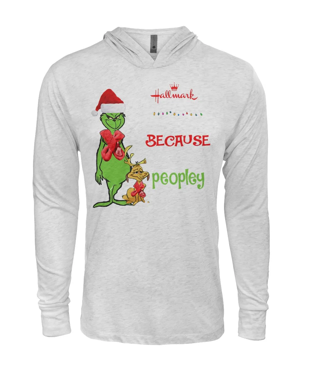 Grinch Christmas Movie It's Too Peopley Outside Black T-Shirt Hoodie