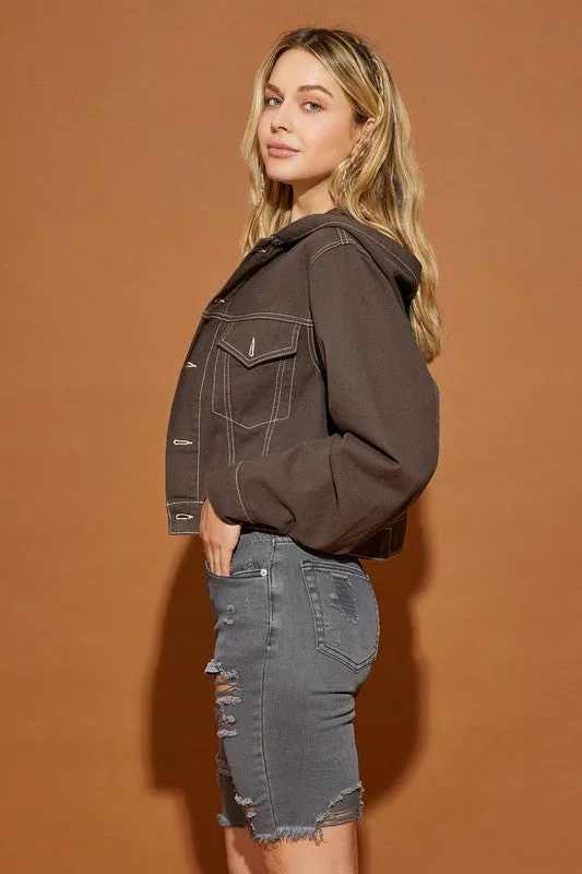 HOODIE DENIM JACKET