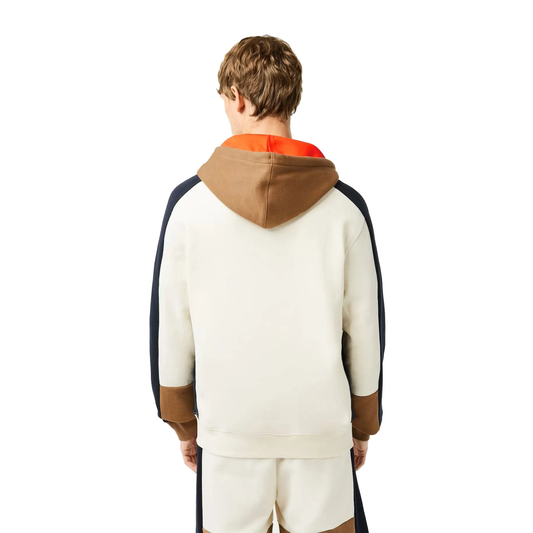 Lacoste Colorblock Men's Hoodie White-Brown-Navy Blue