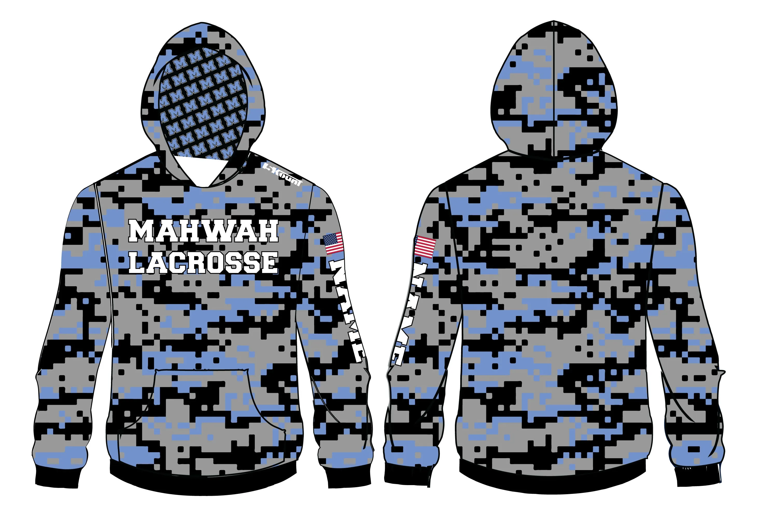 Mahwah Lacrosse Sublimated Hoodie - Digi Cam
