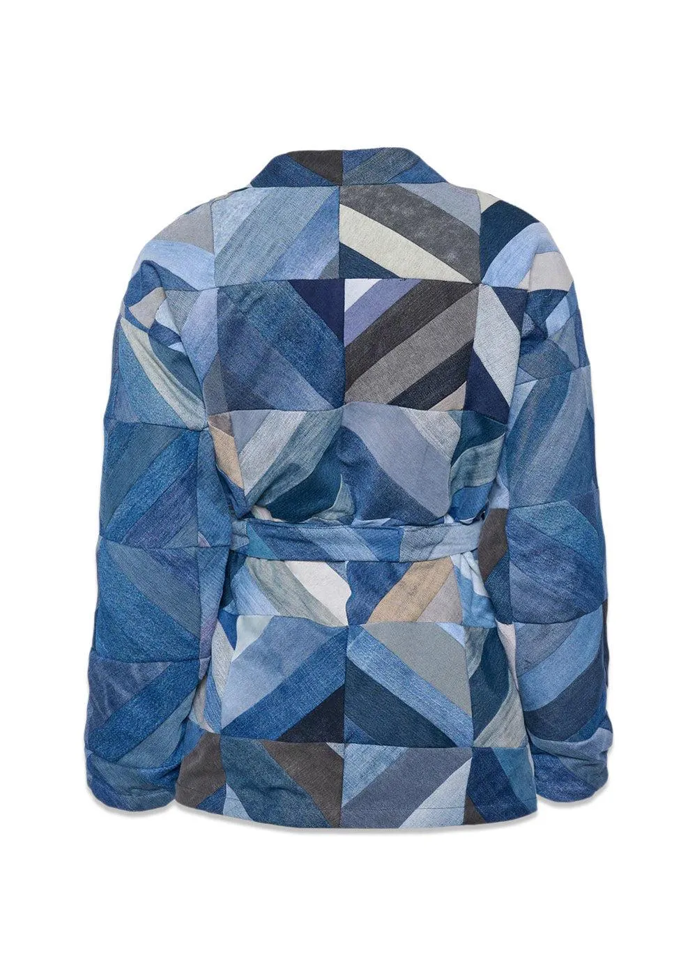 Marlene Patchwork Denim Jacket - Denim Blue