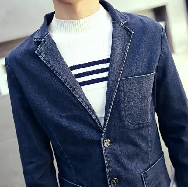 Men's Casual Denim Blazer