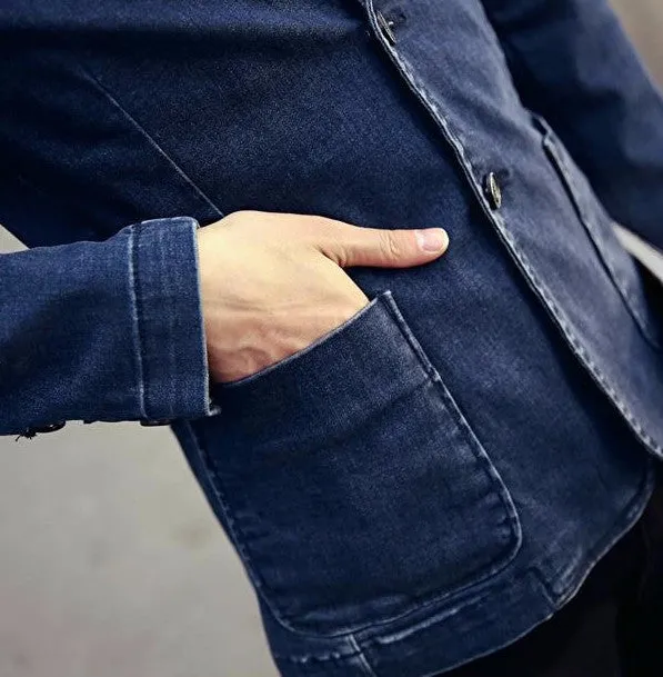 Men's Casual Denim Blazer