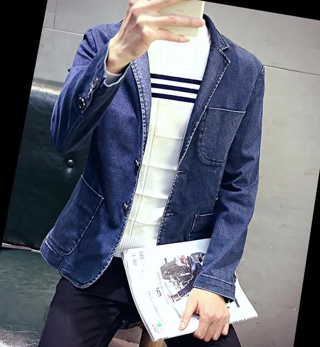 Men's Casual Denim Blazer