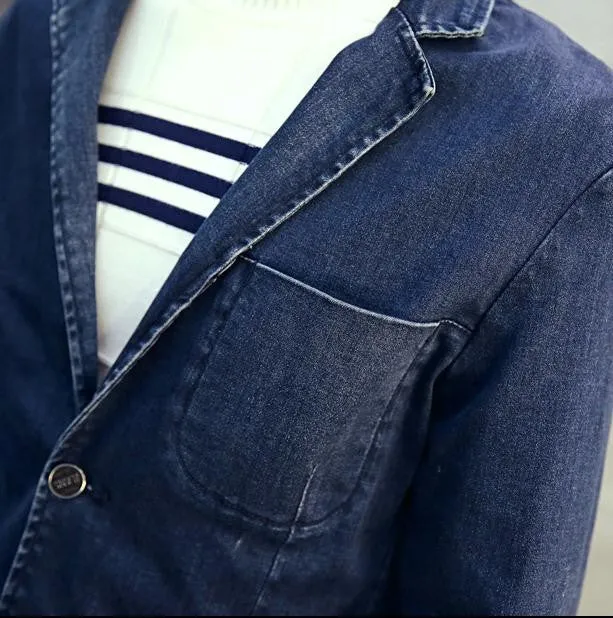 Men's Casual Denim Blazer