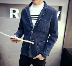 Men's Casual Denim Blazer