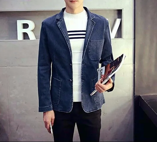 Men's Casual Denim Blazer